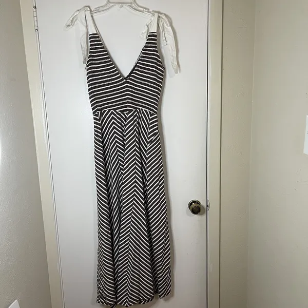 FREE PEOPLE x free-est Cecelia Midi Dress striped brown size Medium - Image 8