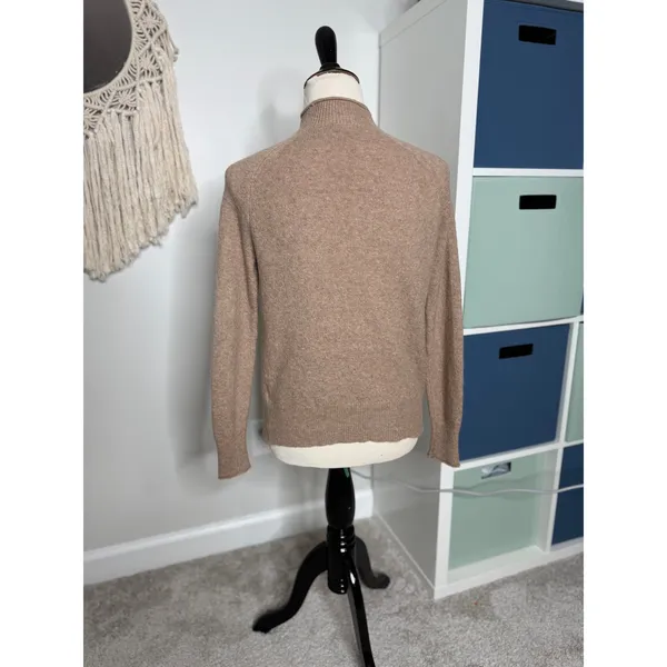 Women's J. Crew Roll Neck Sweater Oatmeal Tan Brown Merino Wool Alpaca XXS - Image 2