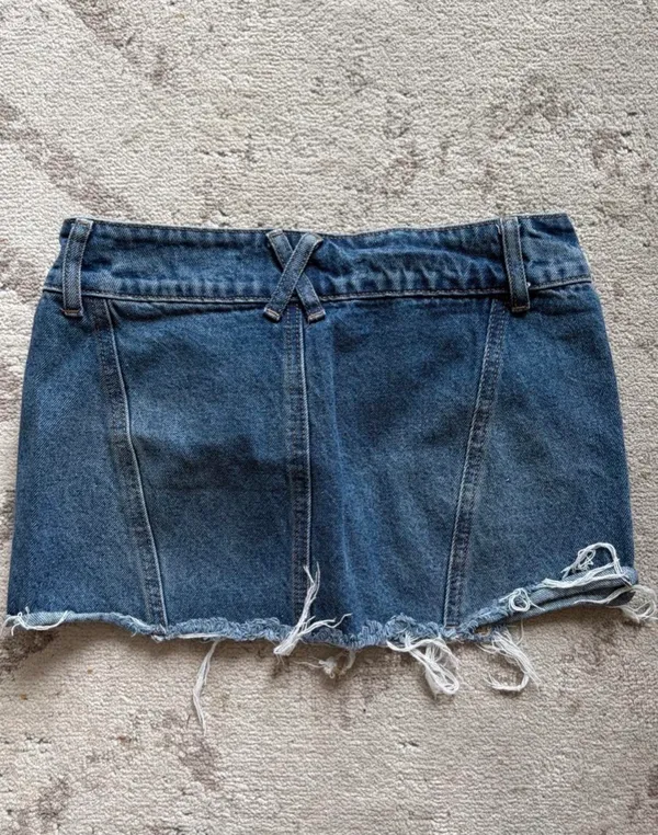 Edikted Mini Denim Skirt - Image 2