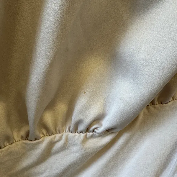 Ann Taylor Factory One Shoulder Bodysuit Blouse Champagne Beige Satin Large - Image 8