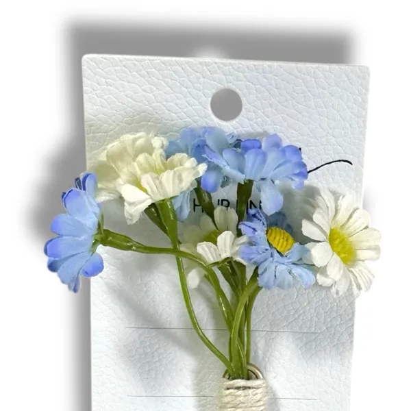 Free People Bohemian Retro 70s Flower Child Take It Eazy Daisy Bouquet Hair Pin - Image 4