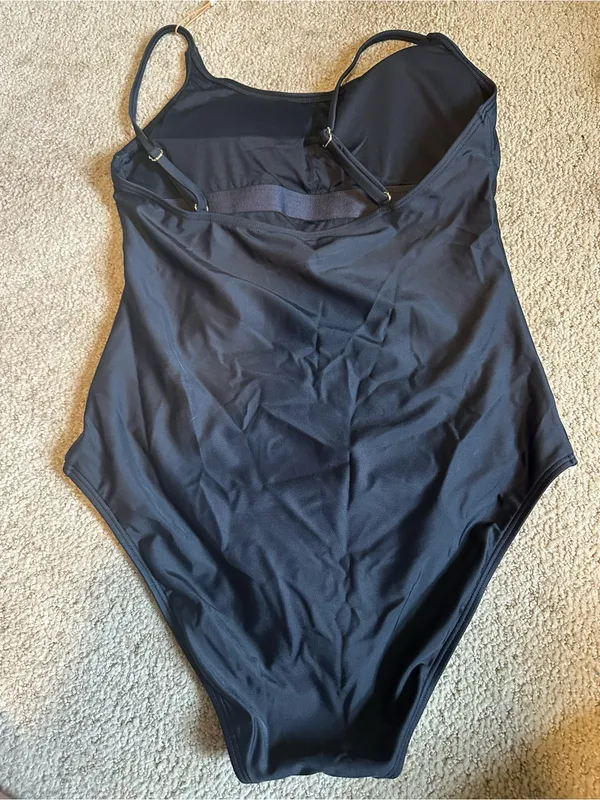 NWT Quince Italian Cami One-Piece Swimsuit black medium - Image 3