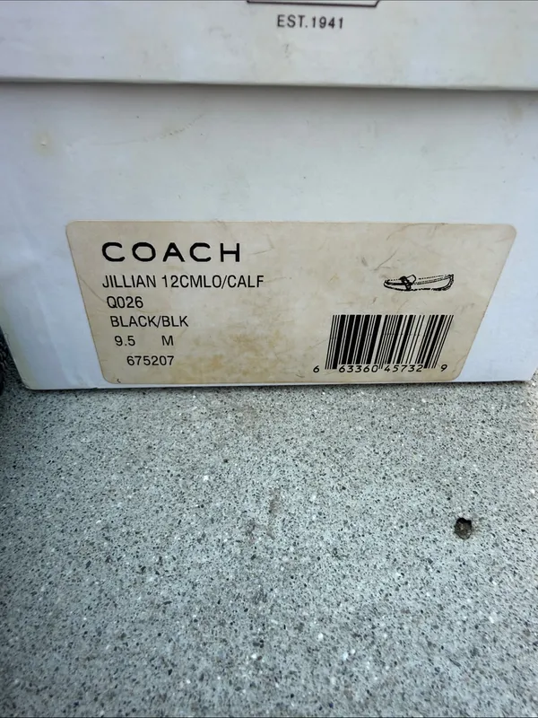COACH Jillian Black Leather & Fabric Women's Loafers with Silver Hardware - Image 6