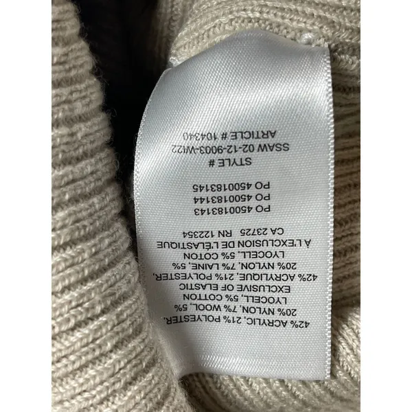 Aritzia Sunday Best Unisex Beige Ribbed Knit Cuffed Bonnet Beanie Hat Cap OS - Image 5