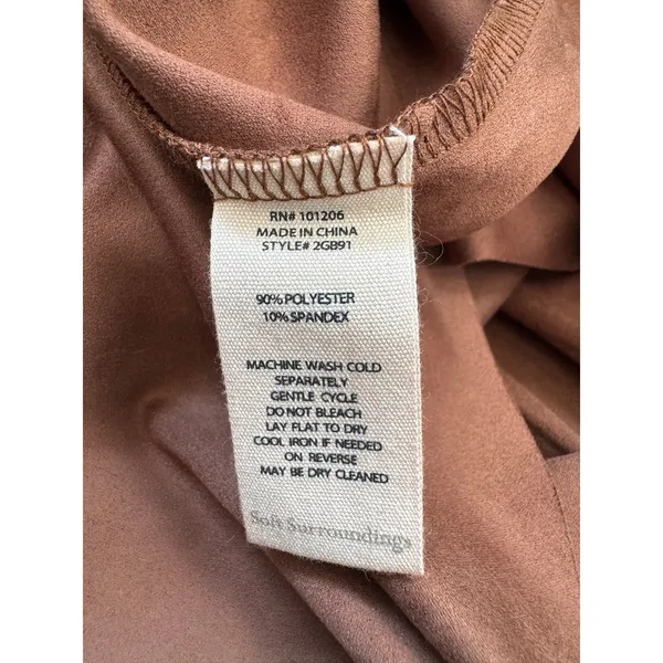 Soft Surroundings Chocolate Brown Faux Suede Lightweight Open Front Jacket - Image 7