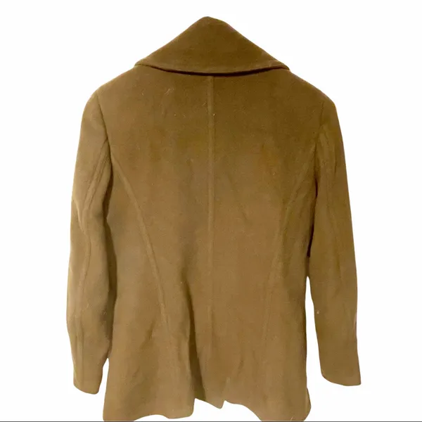 Karl Lagerfeld Small Green Brown Double Breasted Wool‎ Blend Pea Coat - Image 4