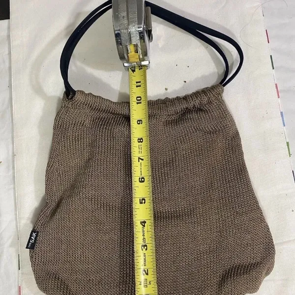 The Sak Crochet Brown Knit Hobo Shoulder Bag Purse - Image 8