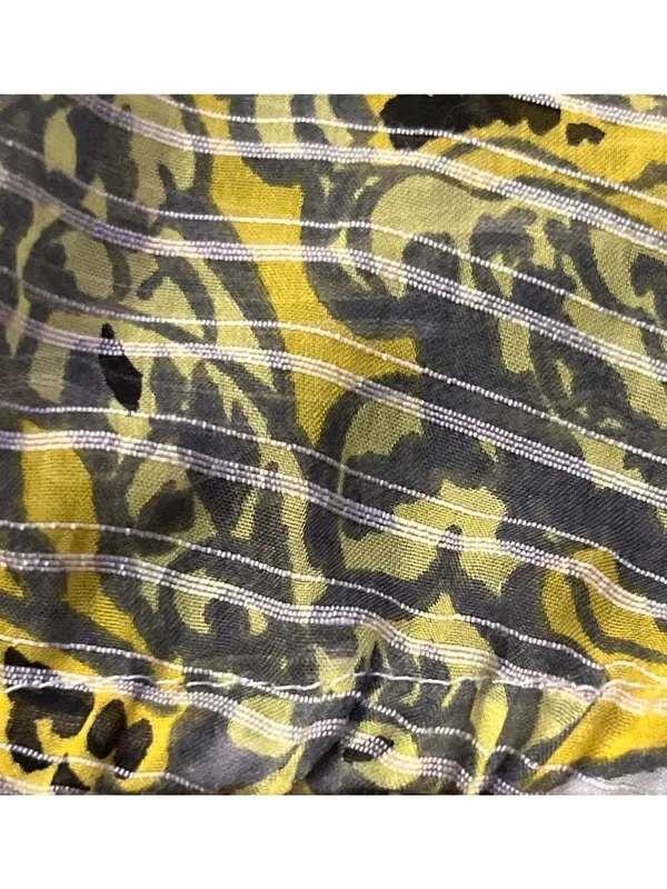 Ann Taylor Paisley Blouse Womens L Yellow Gray Sheer Used - Image 14