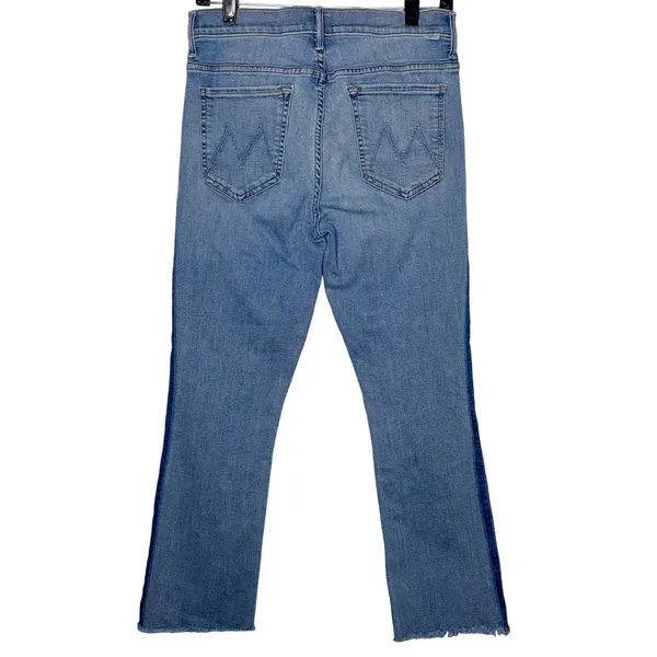 MOTHER The Insider Crop Step Fray Jeans Women 30 Light Kitty Rager Side Stripe - Image 6