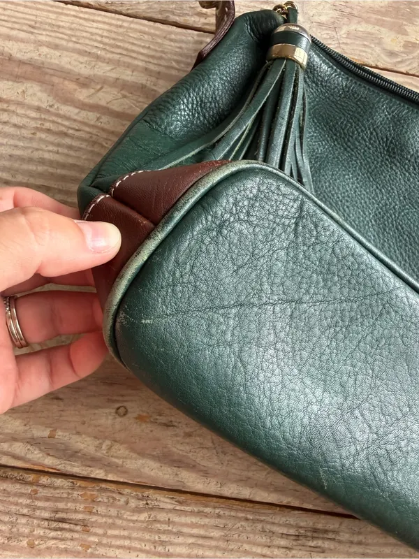 Tignanello Leather Tassel Crossbody Bag - see pics for wear - Image 5