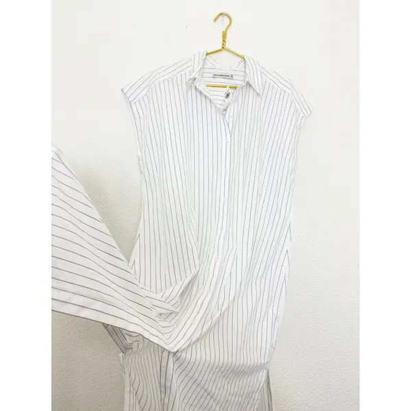 NWT Abercrombie & Fitch Button-Through Midi Shirt Dress Size XL Petite White - Image 11