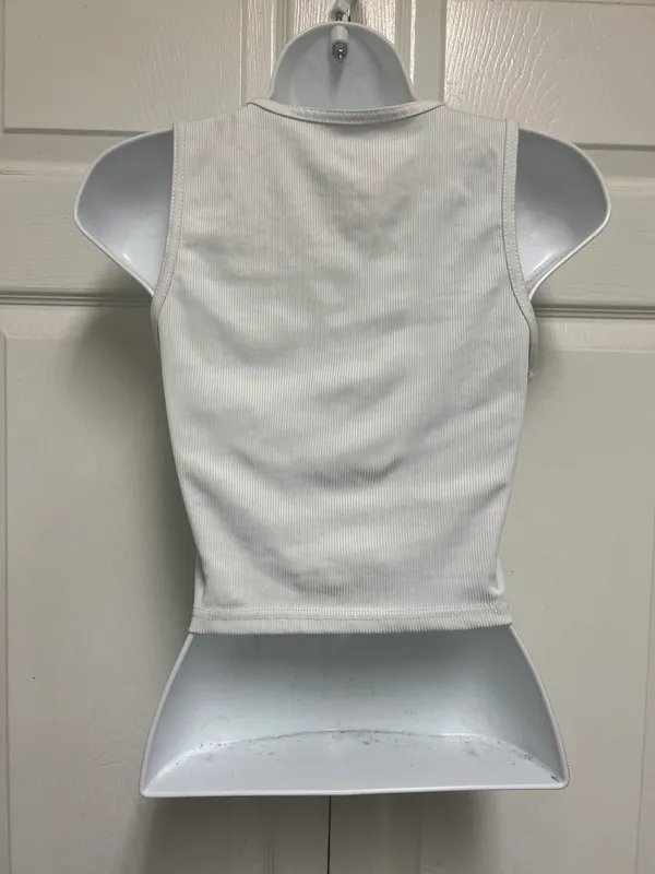 UNBRANDED White Sleeveless Emoji Tank Top - Image 8