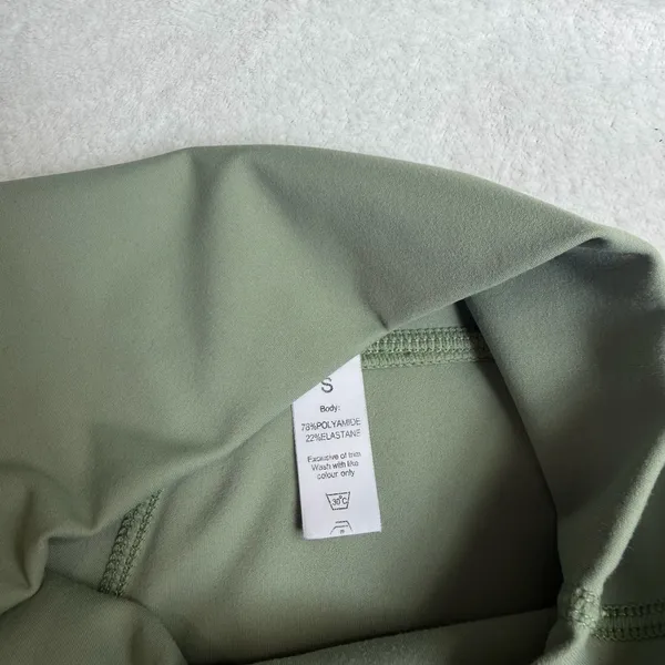 High-Waist Olive Green Women’s Active Shorts - Image 3