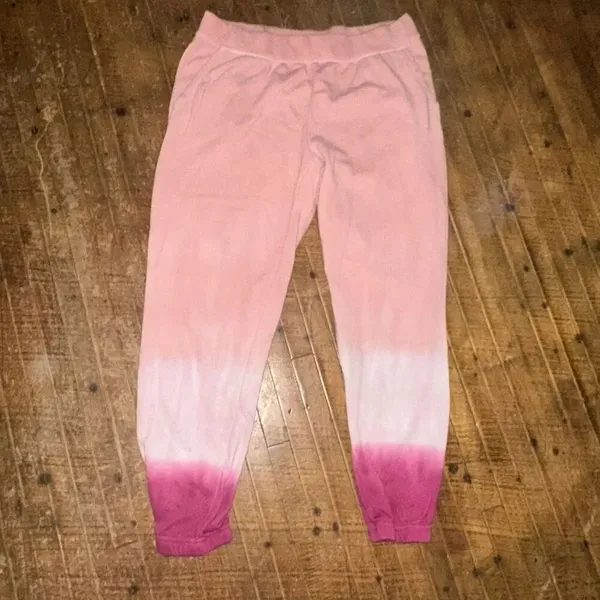 Wildfox Hadley pink tie dye loungewear L cozy joggers - Image 3