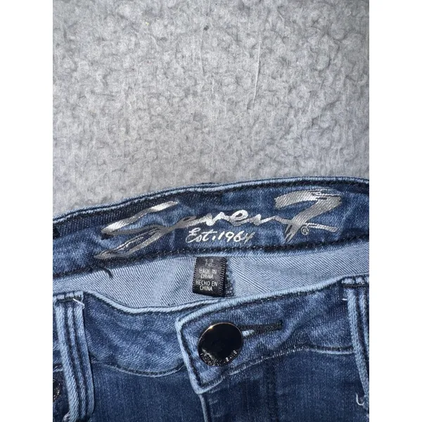 Seven7 Jeans Women 12‎ Mid Rise Skinny Studded Dark Wash Denim Pants Y2K Boho - Image 9