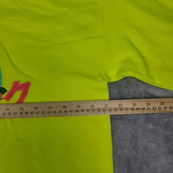 Doja Cat Cropped Graphic Pullover Sweatshirt Highlighter‎ Yellow Women Sz M NWOT - Image 3