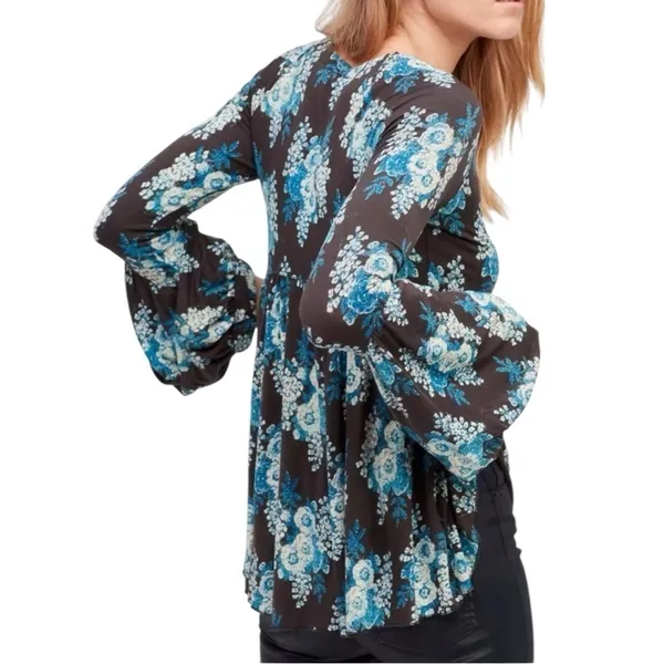 NWT Free People Speak Easy Boho Floral Blouse Top Size XS‎ Feminine Romantic - Image 2