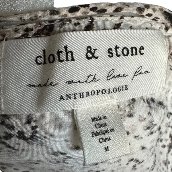 Cloth‎ & Stone X Anthropologie Pebble Print Draped Back Peplum Top Blouse Sz M - Image 6