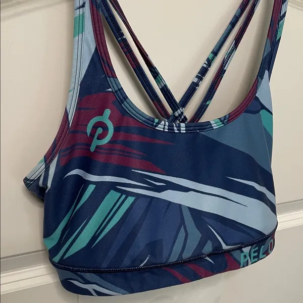 Peloton x WITH Sports Strappy Bra Abstract Design Large - Image 2