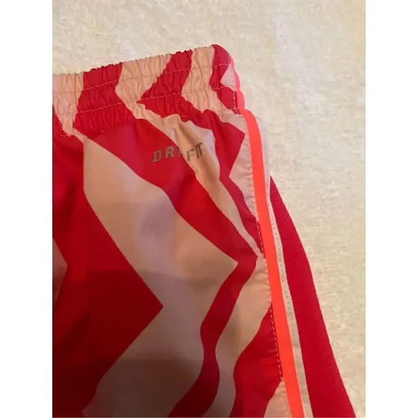 Nike Dri Fit Women’s Athletic Shorts orange/ white/zebra print size M - Image 8