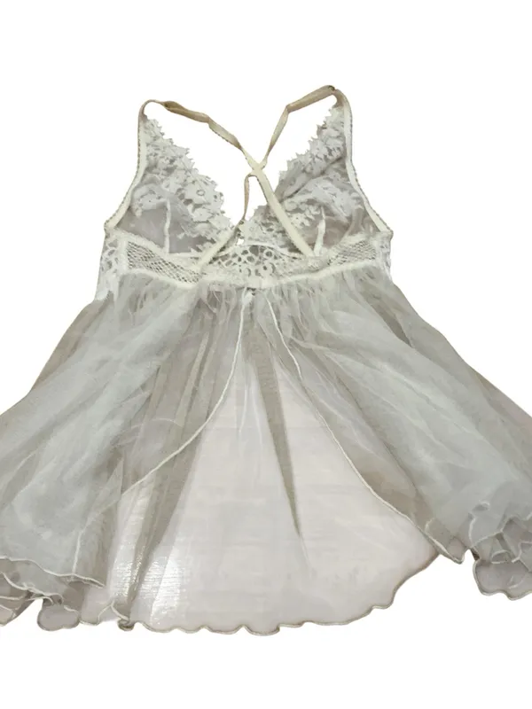 Victoria’s Secret babydoll dress white sheer embroidered size medium - Image 3