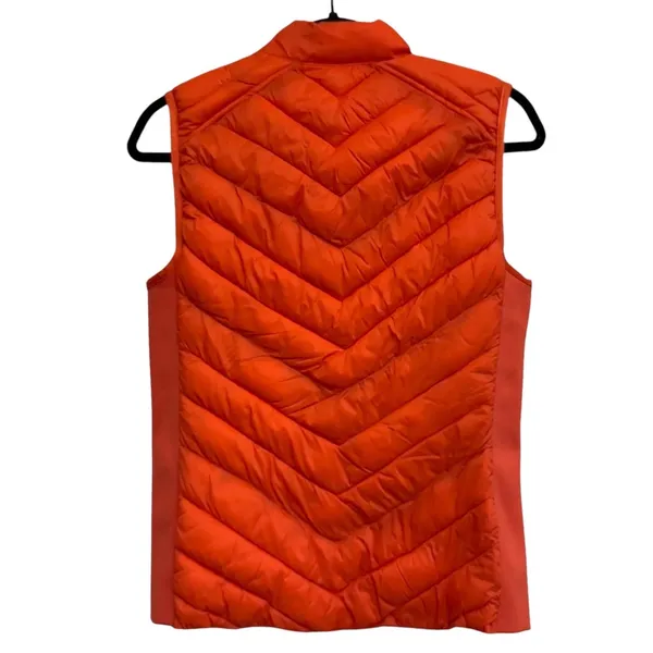 GAP Puffer Vest Women's Small Orange Quilted Lightweight Full Zip - Image 2