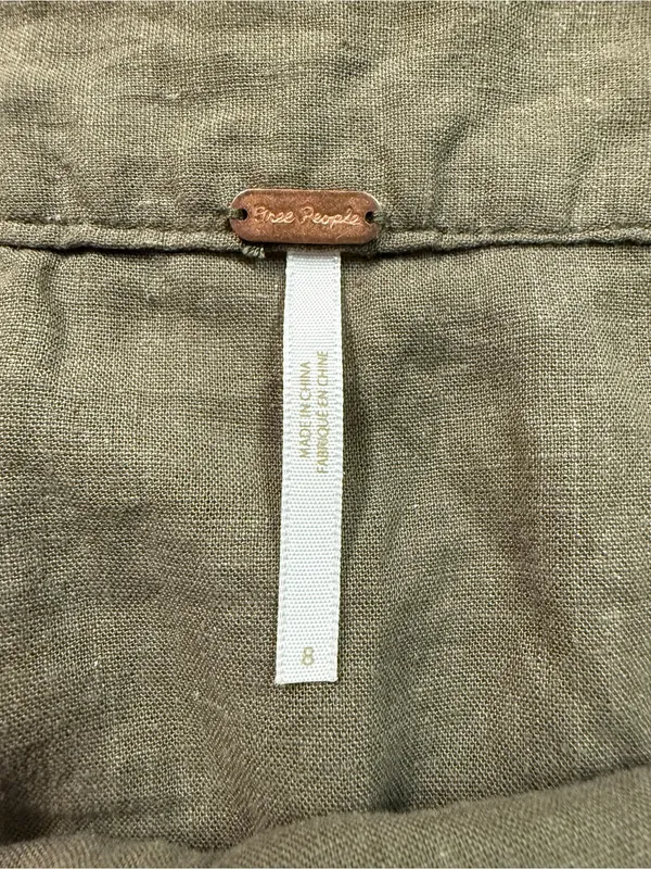 Free People Ruffle My Feathers Linen Blend Wrap Mini Skirt Women’s Size 8 - Image 5