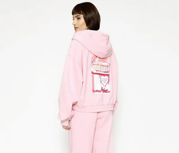 Boys Lie Hoodie No Smoke Without Fire Baby Pink - Image 9