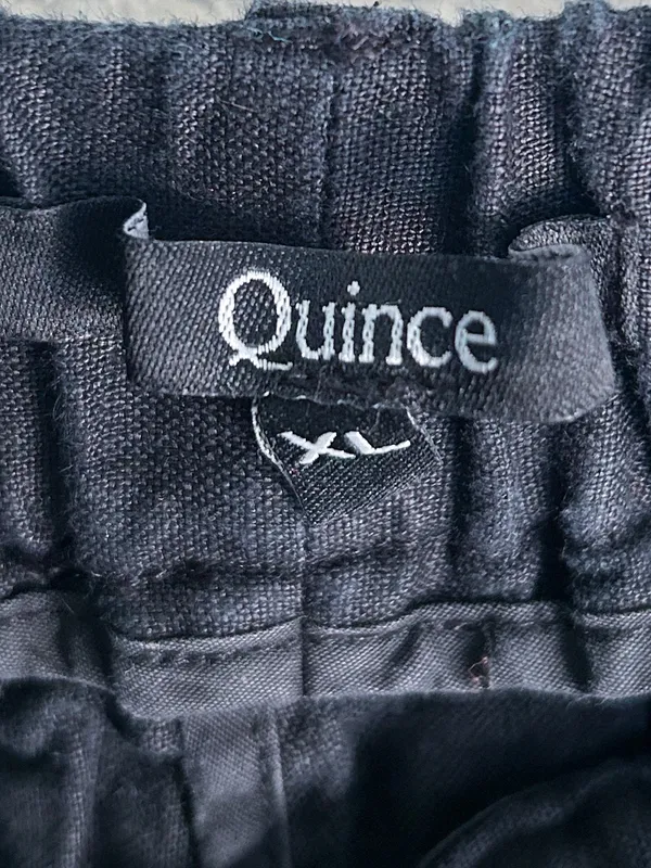 Quince 100% European Linen Pants Black XL Relaxed Quiet Luxury - Image 3