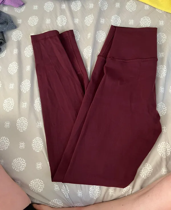 Lululemon Maroon Wunder Under Luon Leggings Size 6 - Image 2