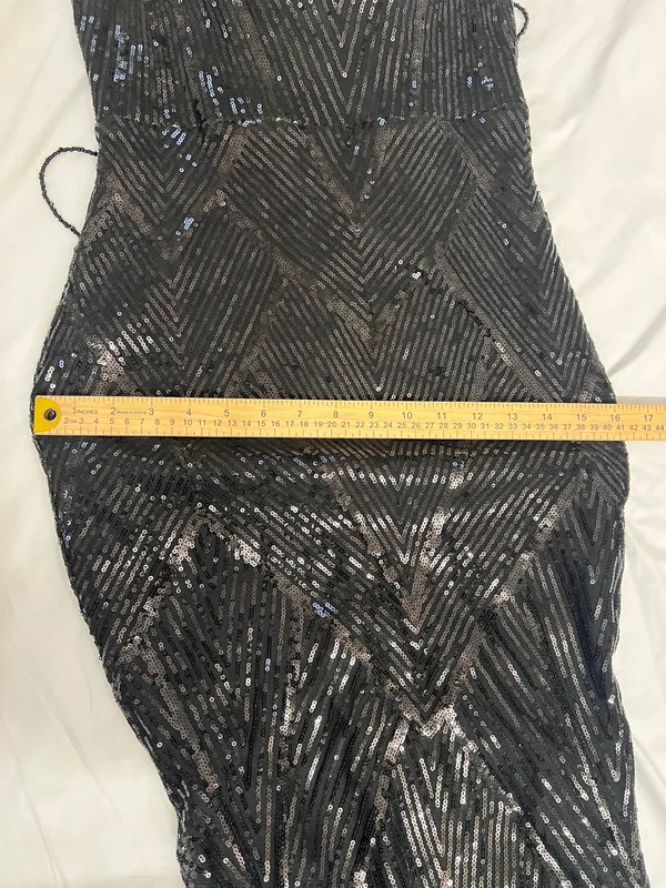 Mis Ord black prom sequin dress size M - Image 11