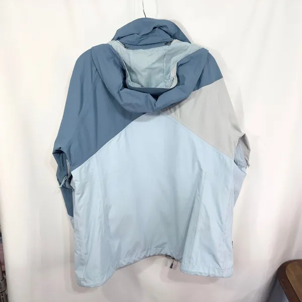 The North Face XL Jacket Colorblock Windbreaker Hooded Blue‎ Hiking Coat C - Image 9