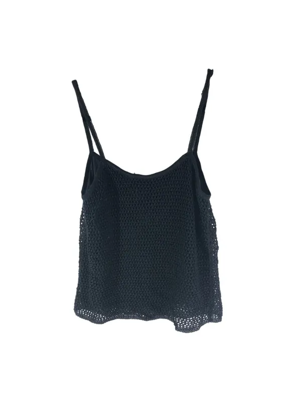 Ralph Lauren Camisole Top Crochet Linen Blend Black XS - Image 2