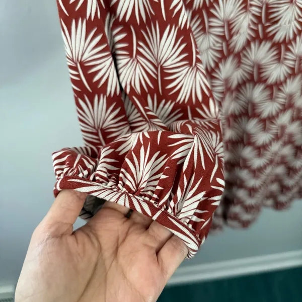 Boden US 8 NEW Lucie Brown/White Palm Leaf Print Mini‎ Dress - Image 7