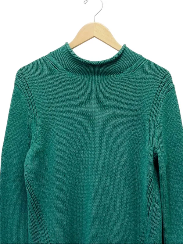 J. Crew Always The 1988 Rollneck Sweater L Emerald Green Cotton Heritage Preppy - Image 6
