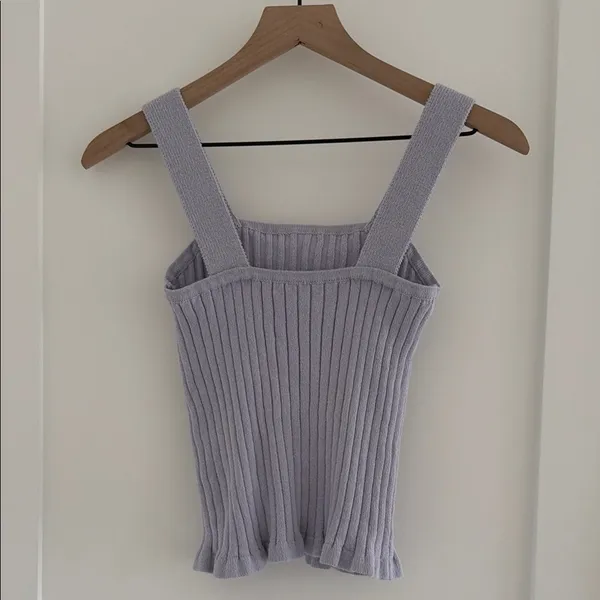 Madewell Ribbed Tank Top in Lavender - Image 4