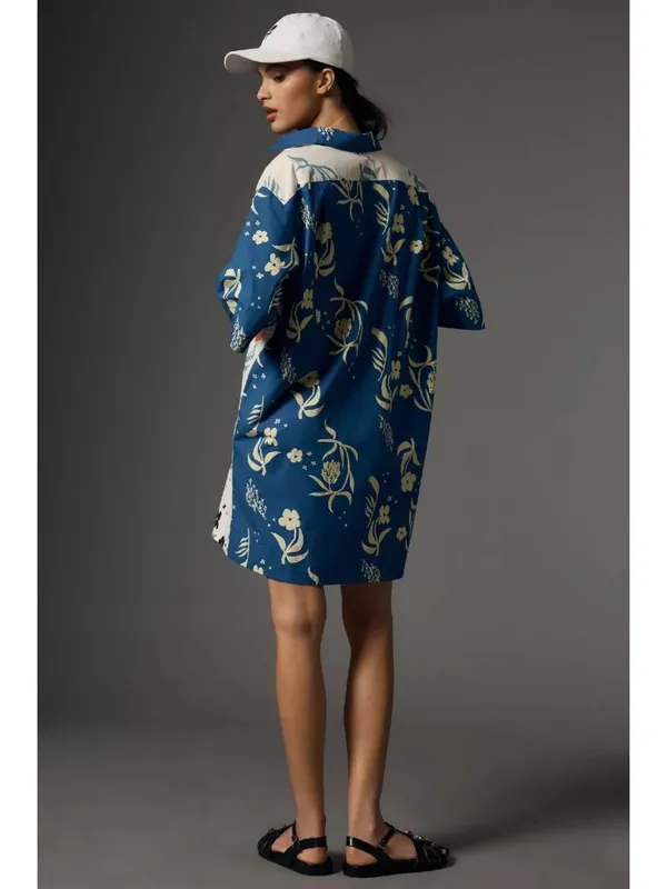 NWT marimekko Fasadi Herbaario Floral Print Cotton Poplin Shirt Dress 40 / 10 - Image 3