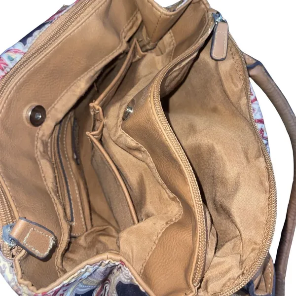 Croft & Barrow Paisley Tapestry Shoulder Bag Faux Leather Tim Western Boho Chic - Image 4
