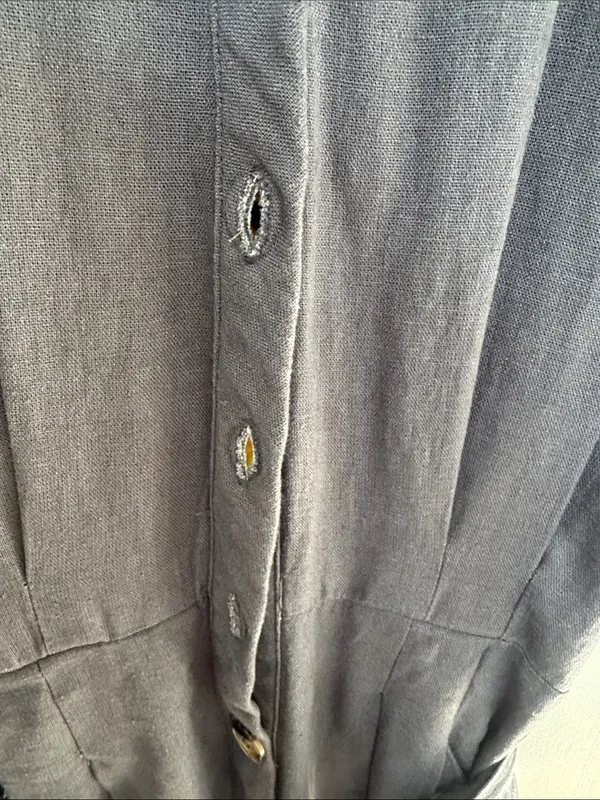 Baltic Born Charcoal Gray Button-Front V-Neck Jumpsuit with Tie Waist - Image 6