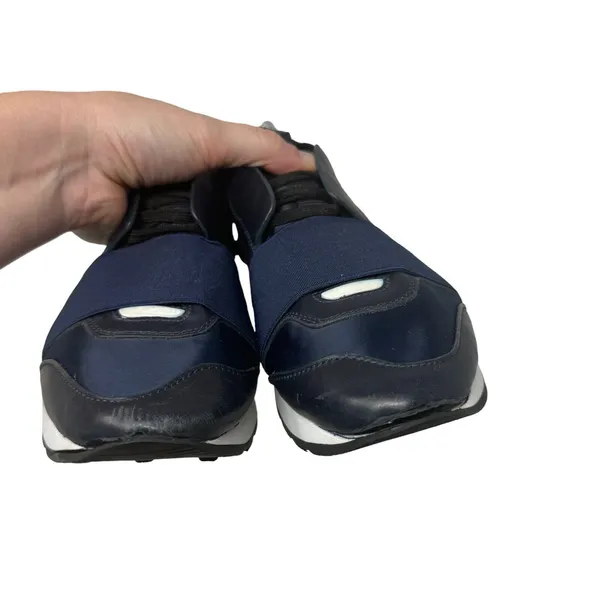 Balenciaga Race‎ Runners Navy Blue Leather Mesh Shoes Low Top Womens 38 US 7.5-8 - Image 6