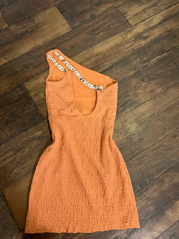 Camila Coelho Orange one shoulder petite dress - Image 6