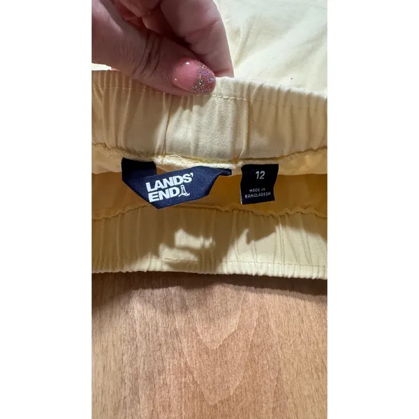 Lands End Womens Pale Yellow Cotton Blend Pull On‎ Skort Size 12 Active Casual - Image 4