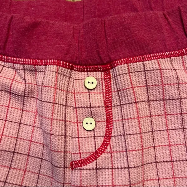 Free People‎ Intimately Chill Evening Pink Plaid Pajama Lounge Pants Size XS - Image 6