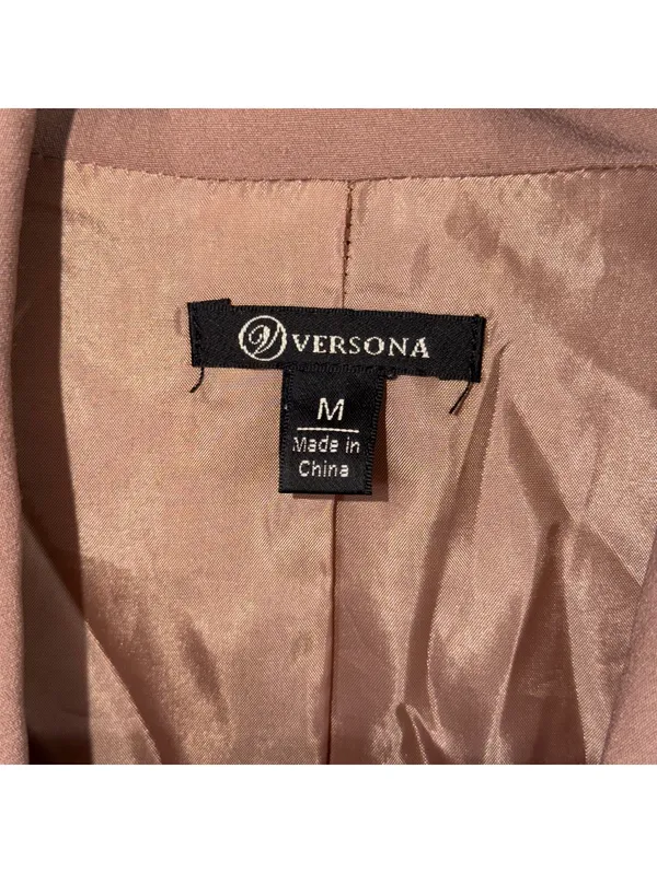 Versona Women’s Camel Sleeveless Longline Blazer Vest Size Medium - Image 5