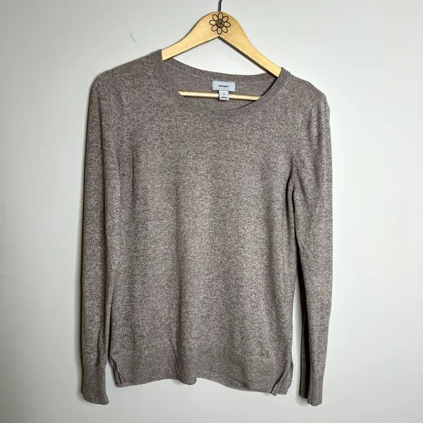 Old Navy Tan Crewneck Knit Sweater - Image 4