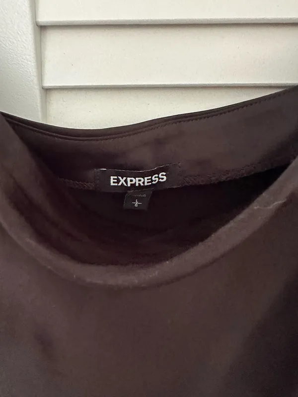 Express Slip Satin Dress Midi Black Cowl Neck - Image 7
