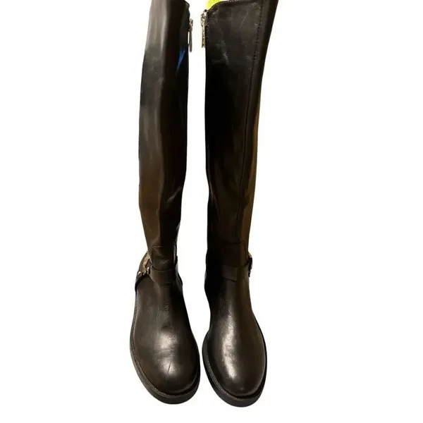 Vince Camuto Farren Women's Riding Boots SZ 5.5 Black Leather Quiet Luxury Moto - Image 2