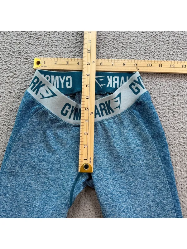 Gymshark Flex Seamless Blue Marl Contour Workout Leggings XS Dry Gym Womens - Image 3