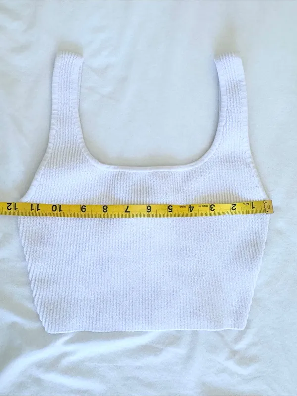 Aritzia Babaton Sculpt Knit Squareneck Cropped Tank - White - XS - Image 12