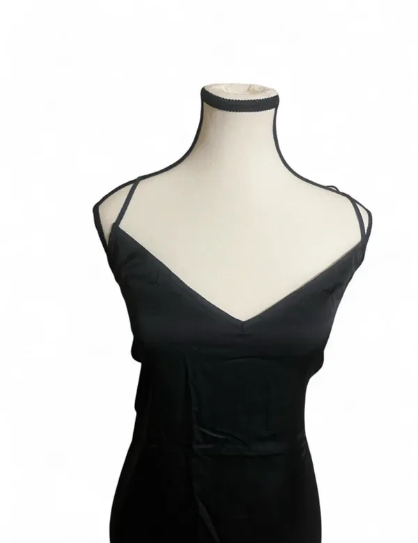Miss to Mrs Dress Sz 3XL Black Slip Midi Dress with Spaghetti Straps Satin Feel - Image 3